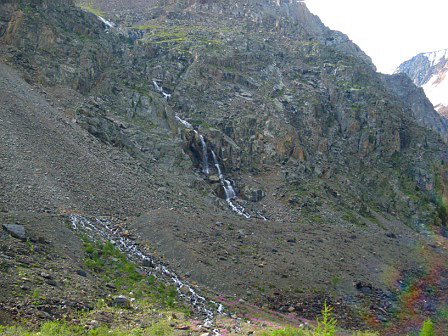 Водопад по пути к леднику Малый Актру